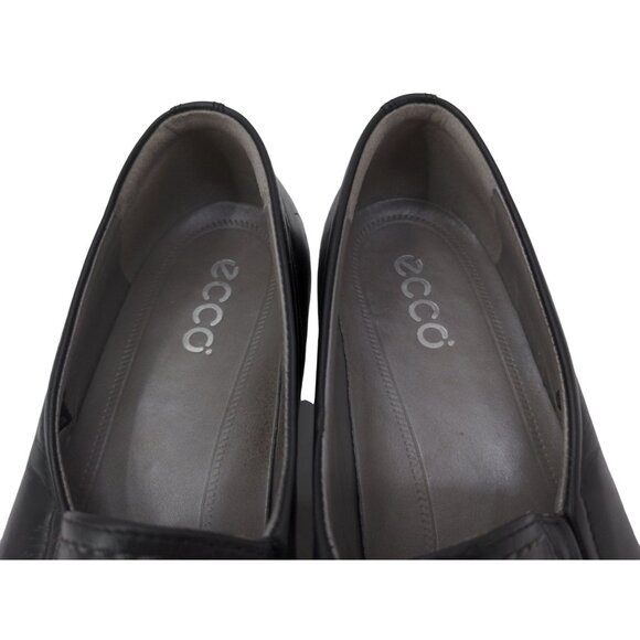 Ecco Heel Pump Women US 9 9.5 EU 40 Black Slip On Comfort Leather Career Classic - Picture 7 of 10